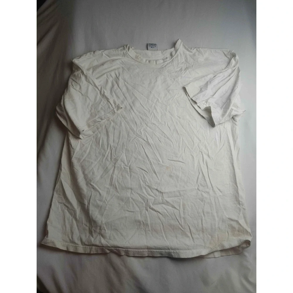 Pluma Vintage White Heavyweight Cotton T-Shirt Made in USA XXL Short Sleeve Mens